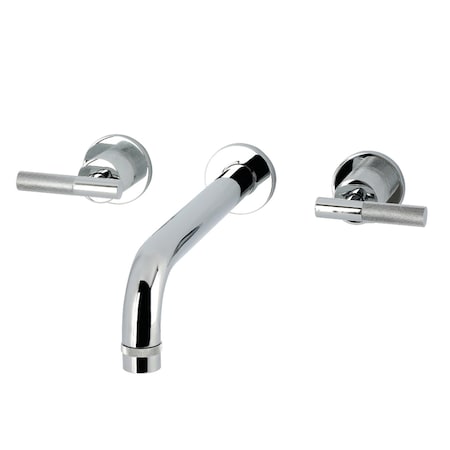 Kingston Brass Two-Handle Wall Mount Tub Faucet with Knurled Handle, Polished Chrome KS8021KNL