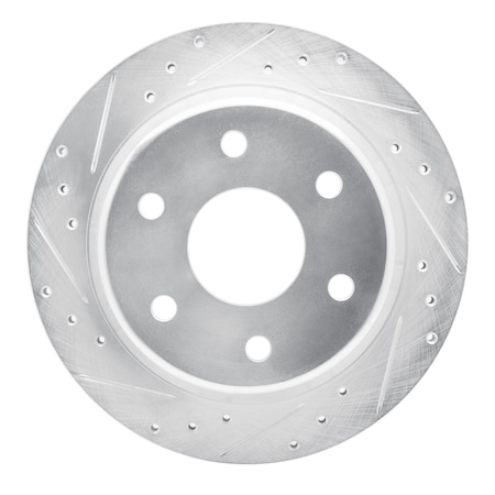 Dynamic Friction Co DFC Brake Rotor - Drilled and Slotted - Silver 631-48037L