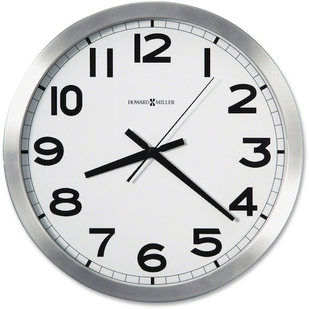 Howard Miller Clock Co Howard Miller Spokane Wall Clock, 15.75" Overall Diameter, Silver Case, 1 AA 625450