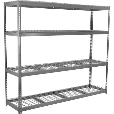 Global Industrial 4 Shelf, Standard Duty Boltless Shelving, Starter, 96"W x 18"D x 60"H, Wire Deck B3171407
