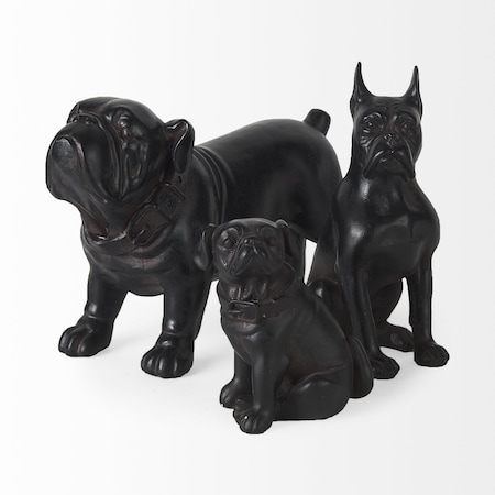 Homeroots 8" Black Polyresin Dog Tabletop Sculpture 392392