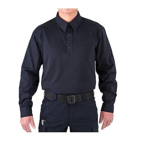 First Tactical Long Sleeve Shirt, 35% Cotton, 65% Polyester, Button, 0 Pocket(s), Midnight Navy, XL 111015