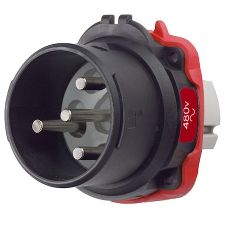 Meltric DXN60 INLET POLY BLACK SIZE 3 IP 66/67 3P+G 60 A 480 VAC 60 Hz NO AUX 22-68043