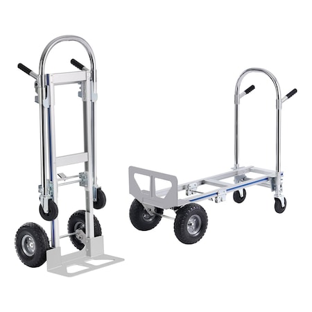 Vevor Aluminum Hand Truck 2 in 1 Folding Dolly Cart 400 lbs Capacity Heavy Duty 2020A