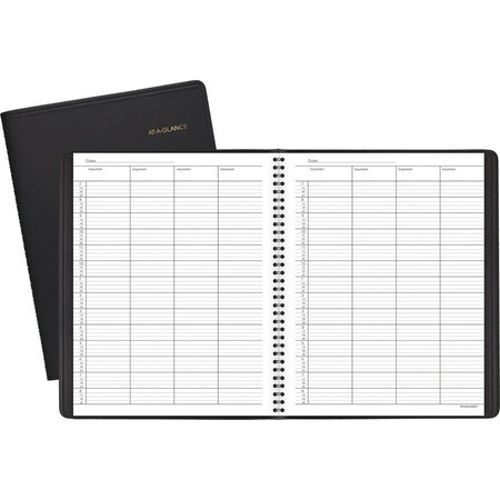 At-A-Glance Group Undated Daily Appointment Book, 4 Person, 10.88x8.5, Black Cover, 12-Month (Jan-Dec): Undated 80-310-05