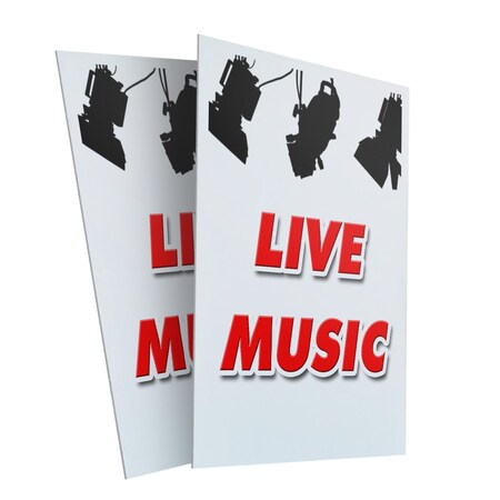 Signmission Live Music, Plastic Signs Only 24 Inch x 36 Inch, Corrugated Plastic, 2PK CSB-2436-2PACK-Live Music