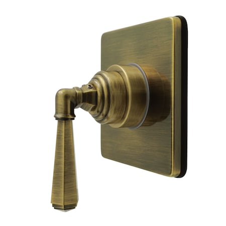 Kingston Brass Single-Handle Six-Way Diverter Valve with Square Trim Kit, Antique Brass KS4043HL