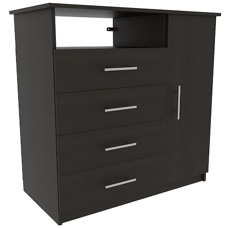 Homeroots 36" Black Four Drawer Dresser 534941