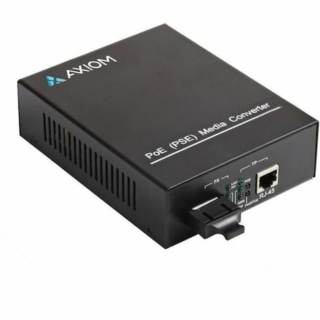 Axiom DUAL 1GBS RJ45 POE+ (PSE) TO SINGLE 1000BASE-SX MEDIA CONVERTER - MMF, LC, AXG102081