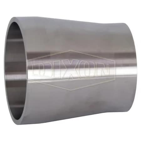 Dixon Bradford Pipe Size Adapter, 1 in Nominal, Tube Weld x SCH 5S Pipe Weld End Style, 316L Stainless Ste B19WV-R100