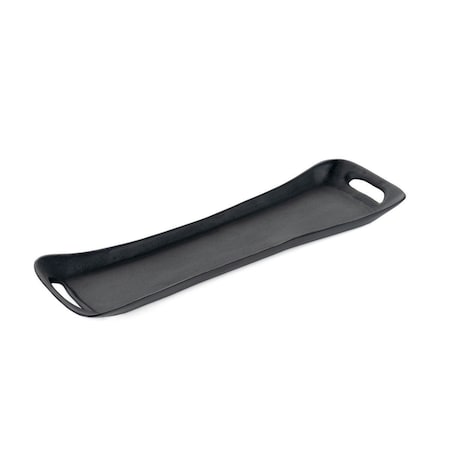 Homeroots 5in Black Metal Vanity Tray With Handles 574115