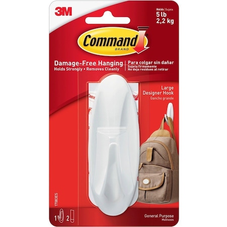 Command Hook, Molded Plastic, 1-1/2 In 17083