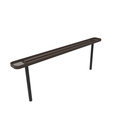 Mytcoat 8ft Outdoor Bench without Back, Inground, Brown, Expanded Metal, Textured Coating 804318