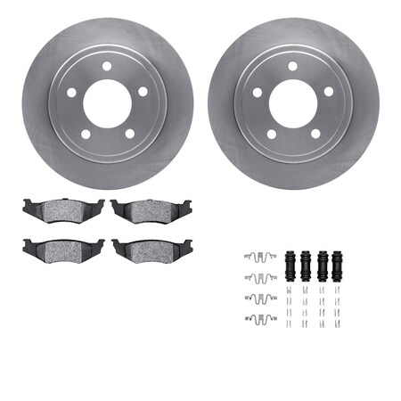 Dynamic Friction Co DFC Brake Rotor with 5000 Brake Pads and Hardware Kit 6512-40118