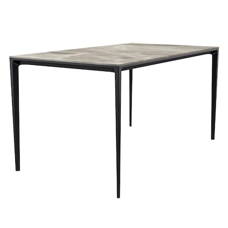 Leisuremod Rectangular 55.11 in W, 28.7 in L, Stone/Aluminum, Deep Grey ATBL-55DGR-S