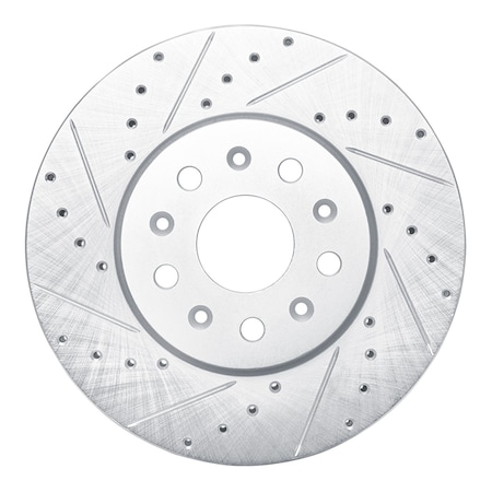 Dynamic Friction Co DFC Brake Rotor - Drilled and Slotted - Silver 631-46038L