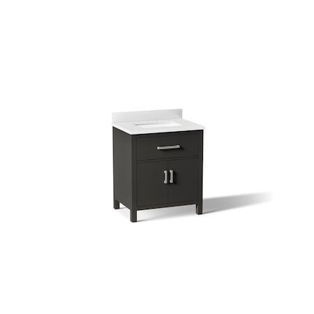 Kohler Kresla 30" bathroom vanity cabinet with sink and quartz top 40638-BD1-BWK