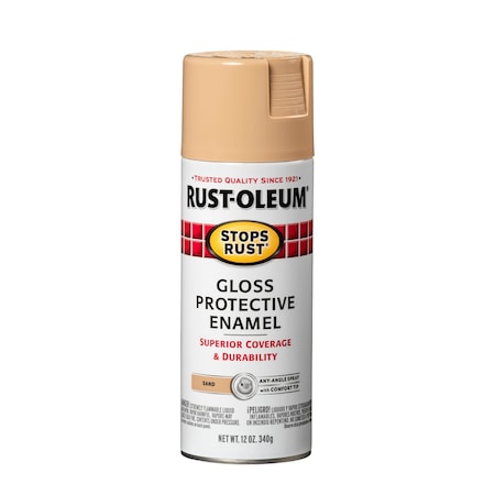 Rust-Oleum Spray Paint, Sand, Gloss, Solvent, 12 oz. 7771830