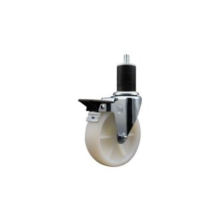 Service Caster 5'' Nylon Swivel 1-3/4'' Expanding Stem Caster with Brake SCC-EX20S514-NYS-PLB-134