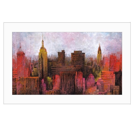 Homeroots NYC Skyline 1 White Framed Print Wall Art 404753