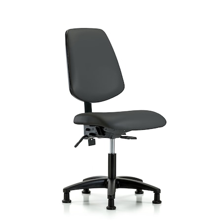 Blue Ridge Ergonomics Desk Chair No Arms, 18" to 23" Height, Vinyl, Charcoal BR-VDHCH-MB-RG-T1-A0-RG-8605