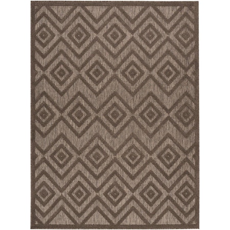 Homeroots 4' X 6' Dark Brown And Light Brown Geometric Indoor Outdoor Area Rug 556278