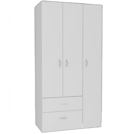 Homeroots 71" White Manufactured Wood Two Drawer Combo Dresser 478413