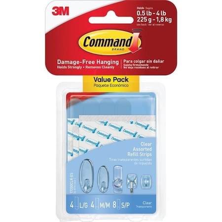Command REFILL STRIP CLEAR ASSORTED 17200CLR-16ESF