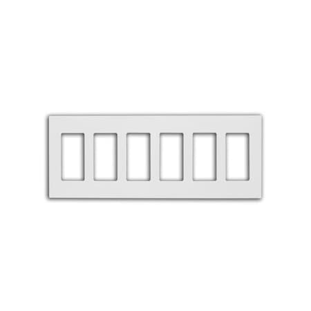 Leviton Decora Wallplate, Screwless, Standard Size, Gang 6, White 80326-SW