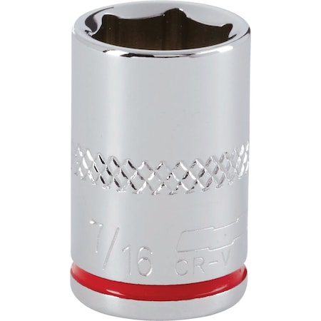 Channellock 1/4'' Drive 7/16'' 6-Point Shallow Standard Socket 366803