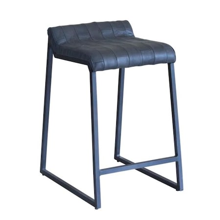 Homeroots 25" Gray Iron Low Back Counter Height Bar Chair 520158