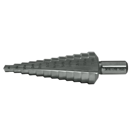 Cle-Line 1/4-1-3/8 x 1/8 HSS 118 Degree Split Point Step Drill Cle-Line 1874 Bright RHC C20290