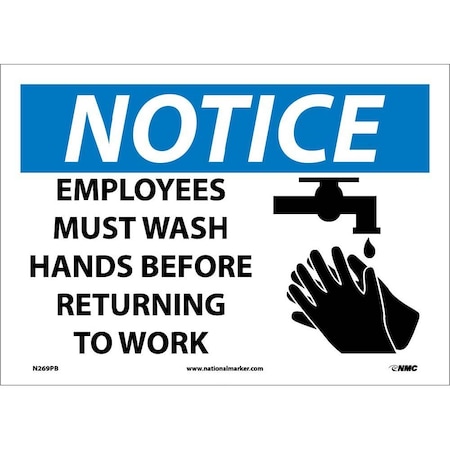 Nmc Notice Employees Must Wash Hands Sign, N269PB N269PB