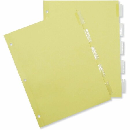Universal Economical Insertable Index, Clear Tabs, 5-Tab, Letter, Buff, 24 Sets/Box UNV20831***