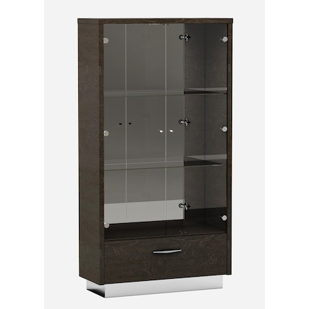 Homeroots 41in Silver and Gray Brown Accent Cabinet With One Drawer 366366