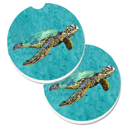 Carolines Treasures Turtle Set of 2 Cup Holder Car Coaster 8659CARC