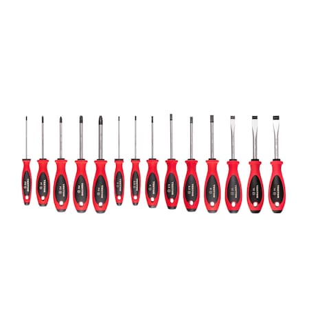 Tekton Phillips and Slotted Screwdriver Set - 4 Inch Shanks, 14-Piece (#0 - #4, 3 - 14 mm) DWZ90007