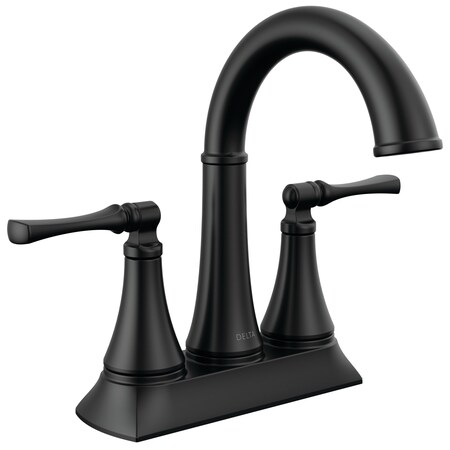 Delta Archdale Two Handle Centerset Bathroom Faucet In Matte Black 25798LF-BL