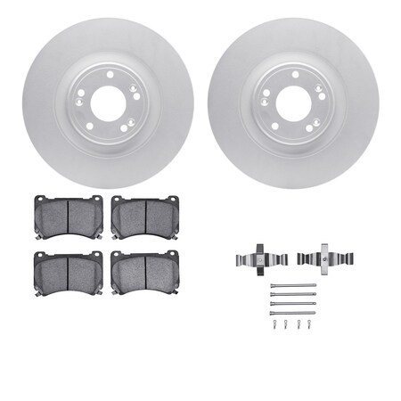 Dynamic Friction Co DFC GEOSPEC Coated Rotors with 5000 Brake Pads - Ceramic and Hardware 4512-03145