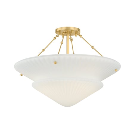 Hudson Valley Lighting Loburn Semi Flush in Aged Brass 7013-AGB
