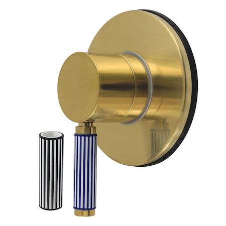 Kingston Brass Single-Handle Three-Way Diverter Valve with Round Trim Kit, Brushed Brass KS3037KPS