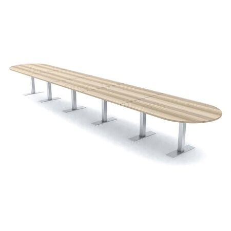 Skutchi Designs 22ft Conference Table With Power Unit | 22 Person Modular Racetrack Meeting Table | Harmony Series HAR-RAC-48X264-T-K525-NA