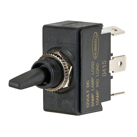 Hubbell Wiring Device-Kellems Marine Toggle Switch, DPDT, 6 Connections, Momentary On/Off/Momentary On, 15A at 12VDC M223MMSP