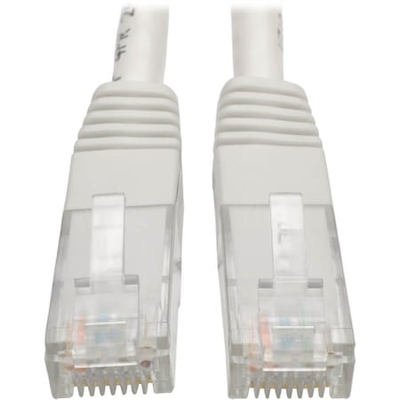 Eaton Tripp Lite Series Cat6 Gigabit Molded UTP Ethernet Cable RJ45 M/M, PoE, White, 7 ft. 2.13 m N200-007-WH
