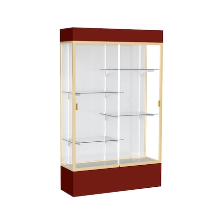 Ghent Lighted Floor Display Case 48x80x16, White 3174WB-GD-MN