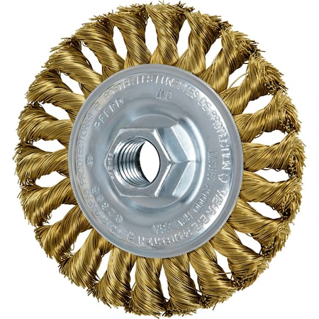Pferd PFERD Standard Twist Knot Wire Wheel Brush 4in Dia. .014 Stainless Steel 5/8-11in Thread, 10PK 82366