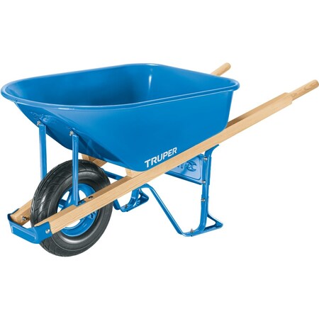Truper 6 Cu. ' Steel Hvy Dty Wheelbarrow with Flat Free Tire P6-F