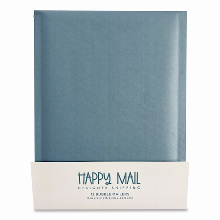 Happy Mail Self-Sealing Bubble Mailer, 6 x 9, Blue, 12PK 245154