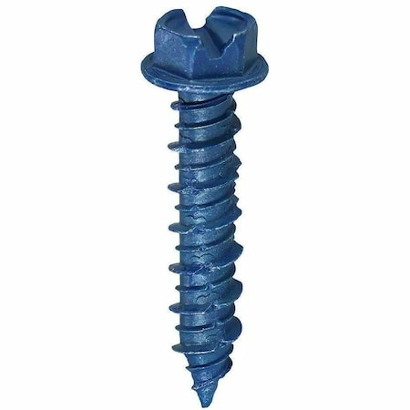 Dottie Concrete Screw, 1/4" Dia., Hex, 1-3/4 in L, Carbon Steel Blue Xylan, 100 PK 14H134