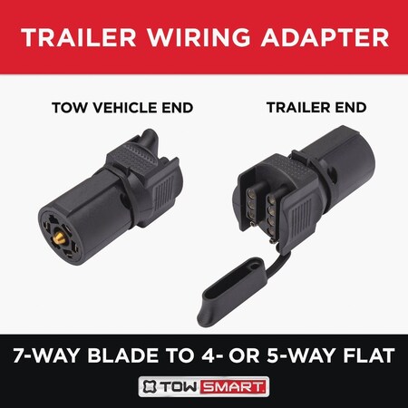 Towsmart 7-Way Blade To 4-Way Or 5-Way Flat Trailer Wiring Adapter 1426